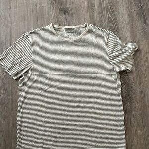 Bombas Beige and Green Striped Tee